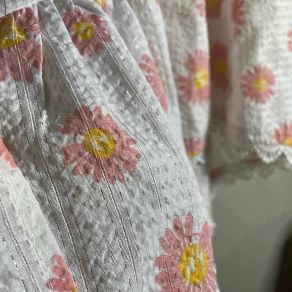 Shein white strapless top with pink flowers - Picture 4 of 4